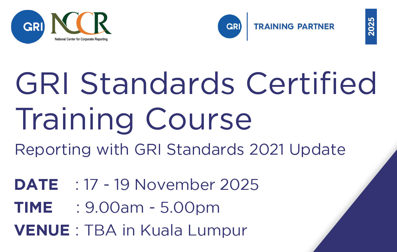 GRI Standards Certified Training, 17 - 19 November 2025 (face-to-face) KL