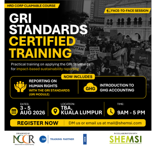 GRI Standards Certified Training, 3 - 5 August 2026 (face-to-face) KL